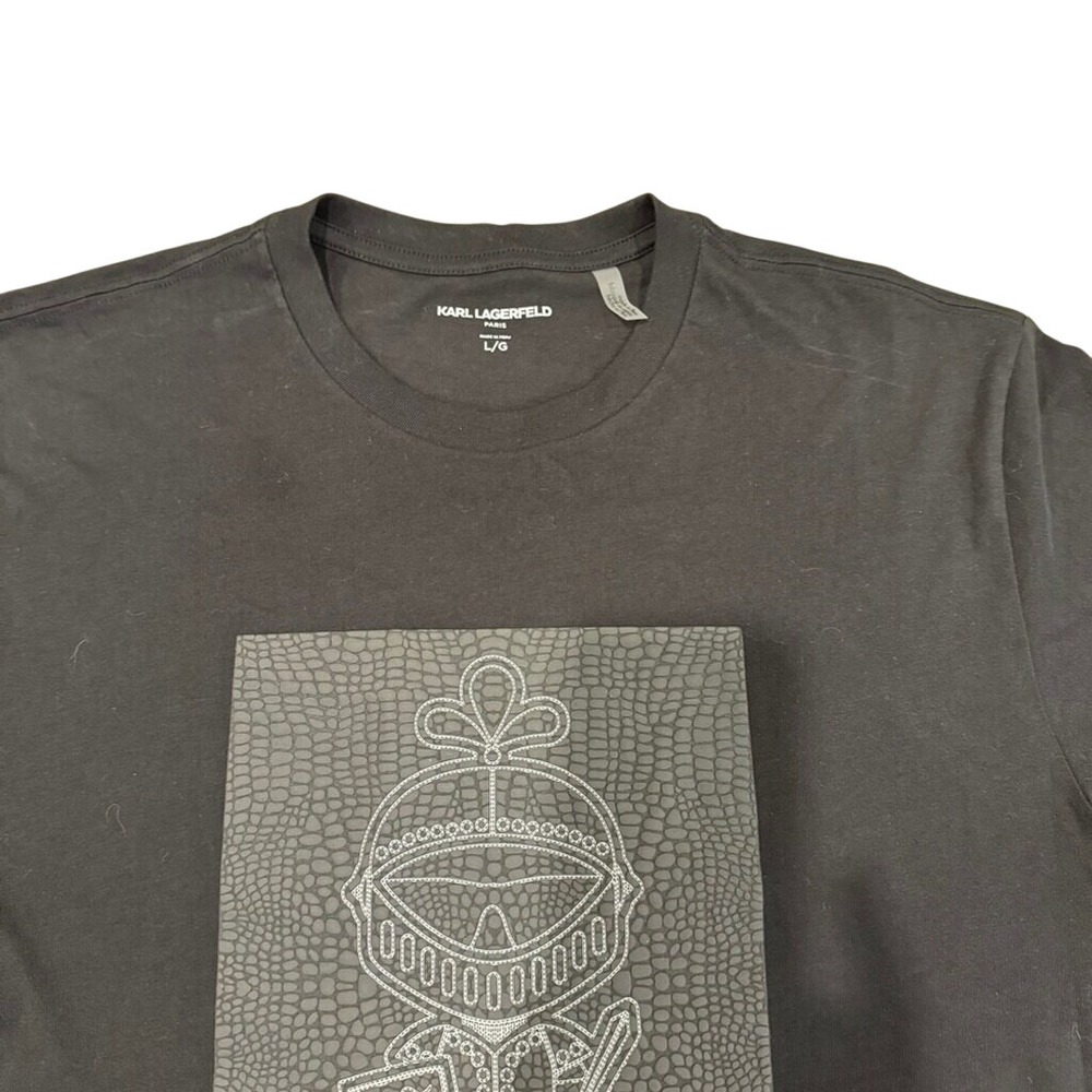 KARL LAGERFELD PARIS‎ Armored Logo Short Sleeve Tee Size Large NWOT - Picture 3 of 7